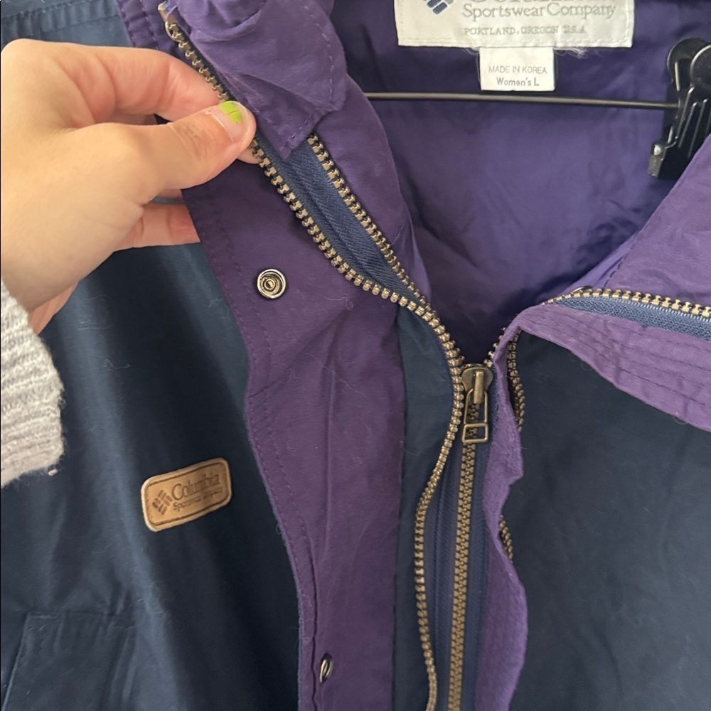 VINTAGE Columbia Jacket Women Medium Blue Ski Snowboard Outdoor Zip Drawstring - Picture 8 of 12